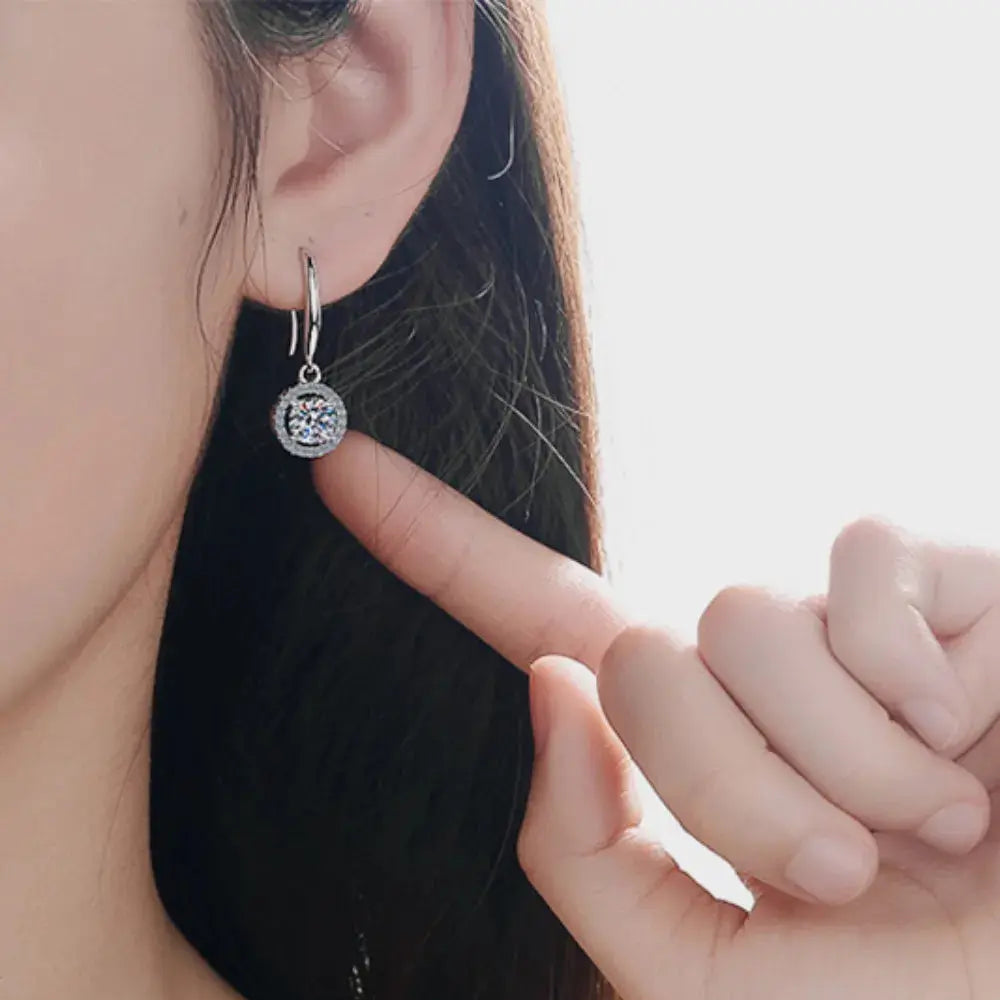 1 Carat Moissanite 925 Sterling Silver Drop Earrings Trendsi