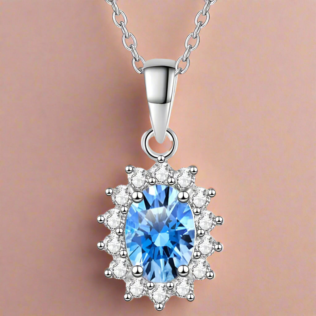 1 Carat Moissanite 925 Sterling Silver Necklace Trendsi