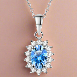 1 Carat Moissanite 925 Sterling Silver Necklace Trendsi