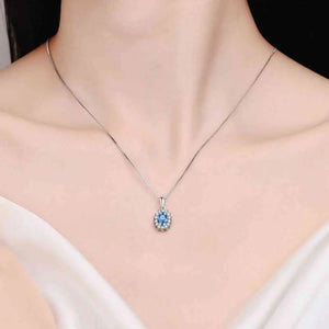 1 Carat Moissanite 925 Sterling Silver Necklace Trendsi