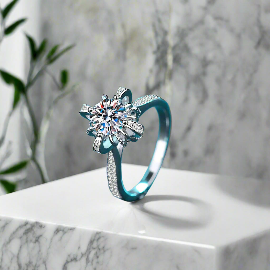1 Carat Moissanite 925 Sterling Silver Ring Trendsi