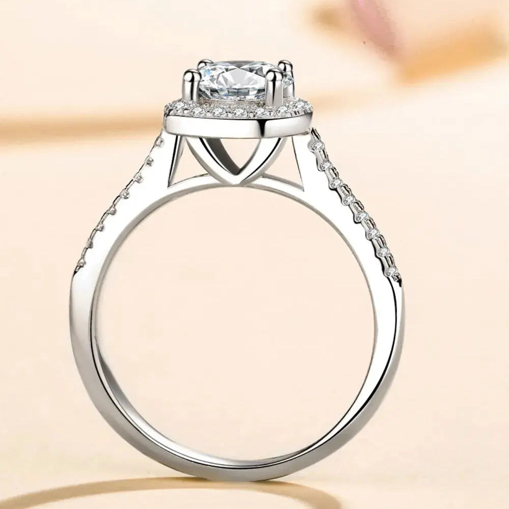 1 Carat Moissanite 925 Sterling Silver Ring Trendsi