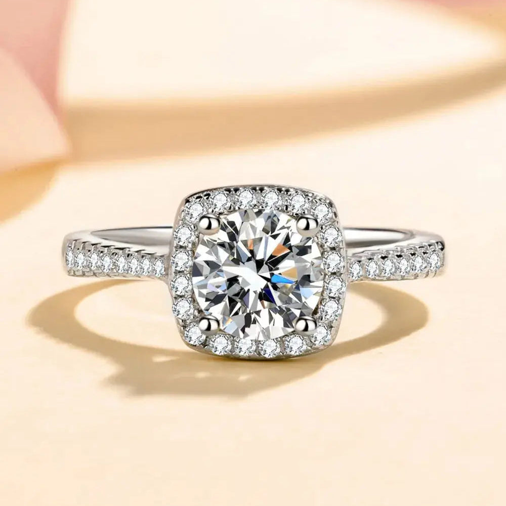 1 Carat Moissanite 925 Sterling Silver Ring Trendsi