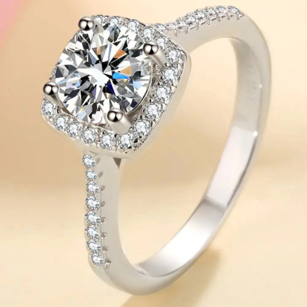 1 Carat Moissanite 925 Sterling Silver Ring Trendsi