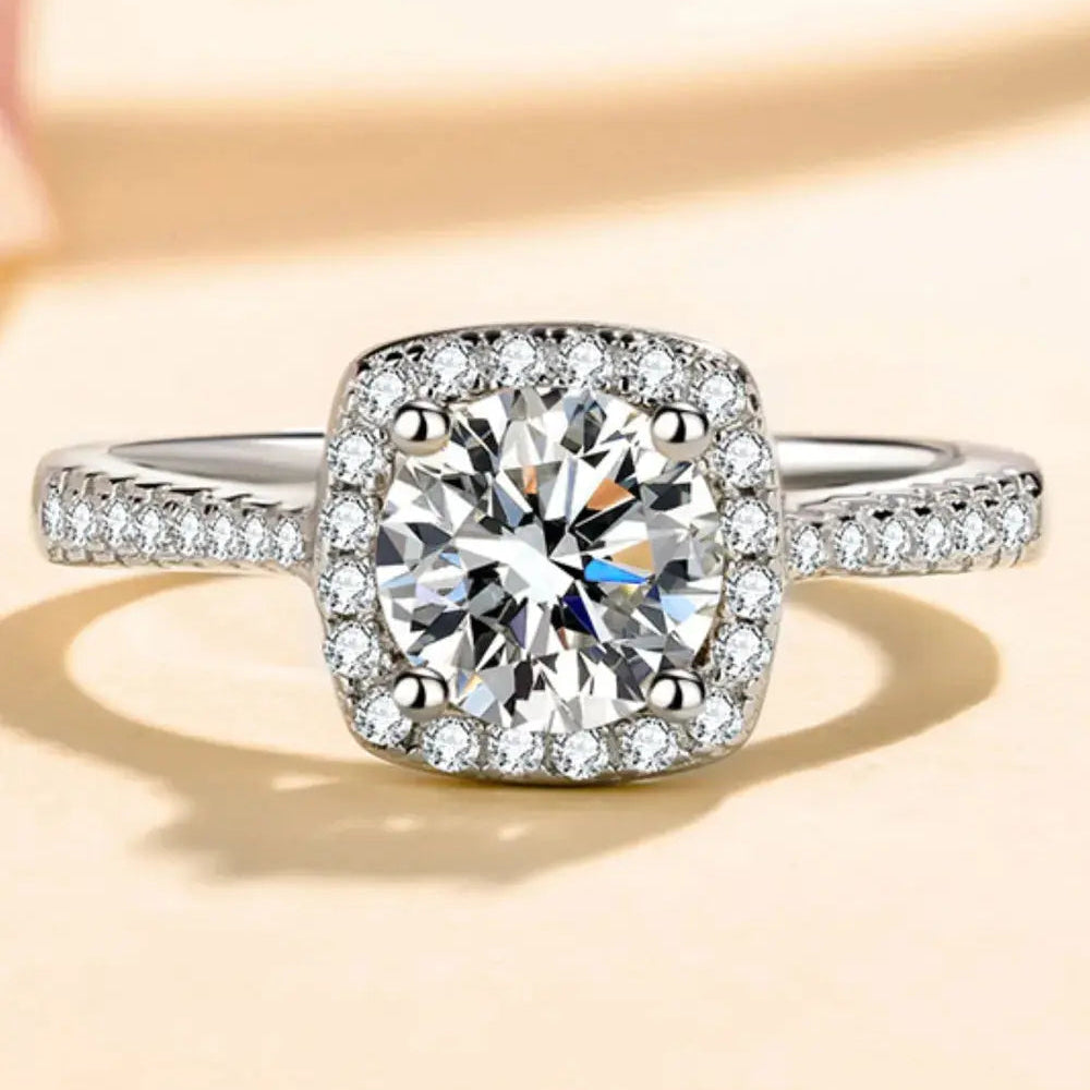1 Carat Moissanite 925 Sterling Silver Ring Trendsi