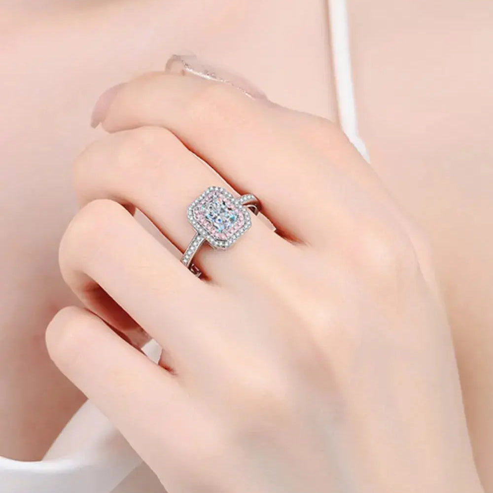 1 Carat Moissanite 925 Sterling Silver Ring Trendsi