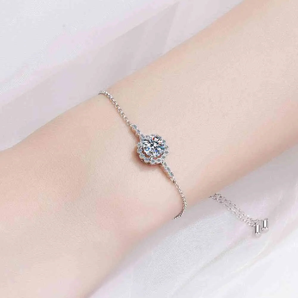 1 Carat Moissanite Chain Bracelet Trendsi