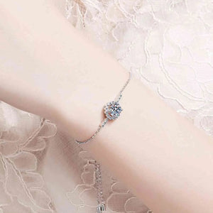 1 Carat Moissanite Chain Bracelet Trendsi