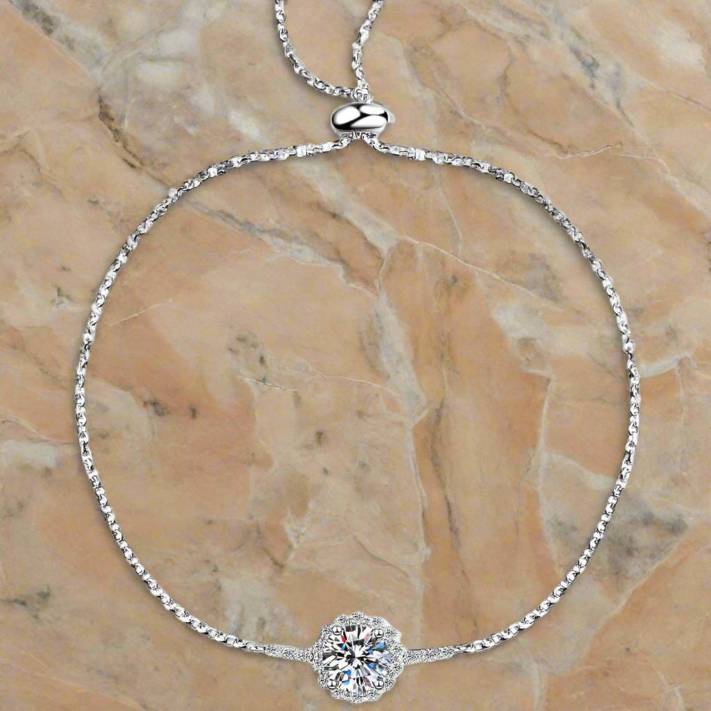 1 Carat Moissanite Chain Bracelet Trendsi
