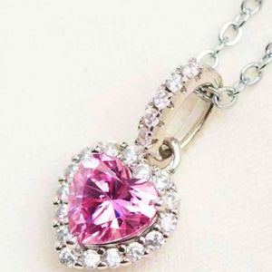 1 Carat Moissanite Heart Pendant Necklace Trendsi