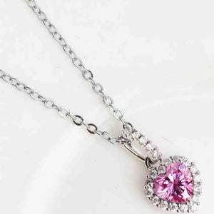 1 Carat Moissanite Heart Pendant Necklace Trendsi