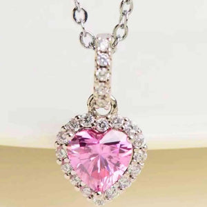 1 Carat Moissanite Heart Pendant Necklace Trendsi