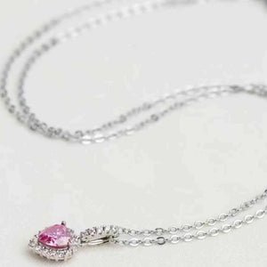 1 Carat Moissanite Heart Pendant Necklace Trendsi