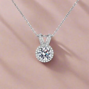 1 Carat Moissanite Rabbit Ears Shape Pendant Necklace Trendsi