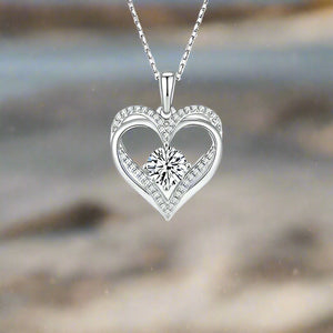 1.2 Carat Moissanite 925 Sterling Silver Heart Necklace Trendsi