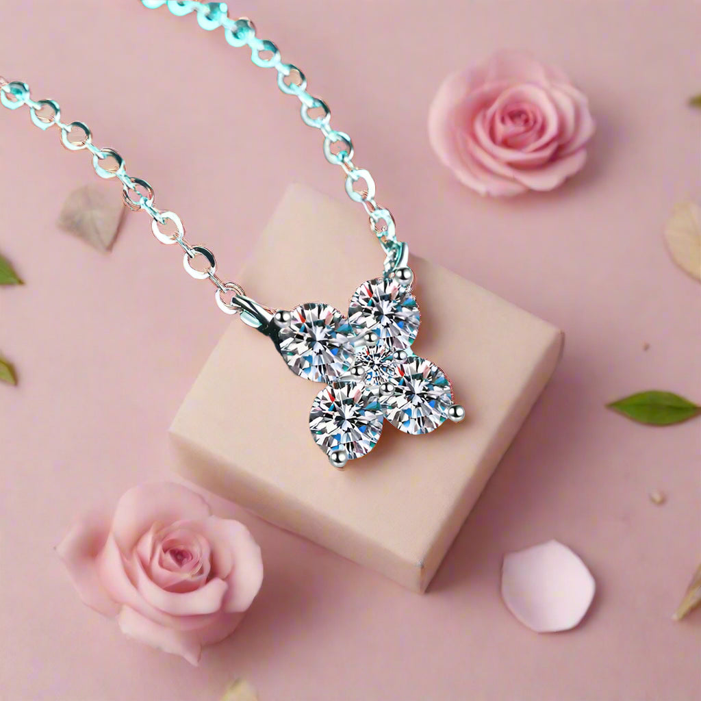 1.26 Carat Moissanite 925 Sterling Silver Geometric Shape Pendant Necklace Trendsi