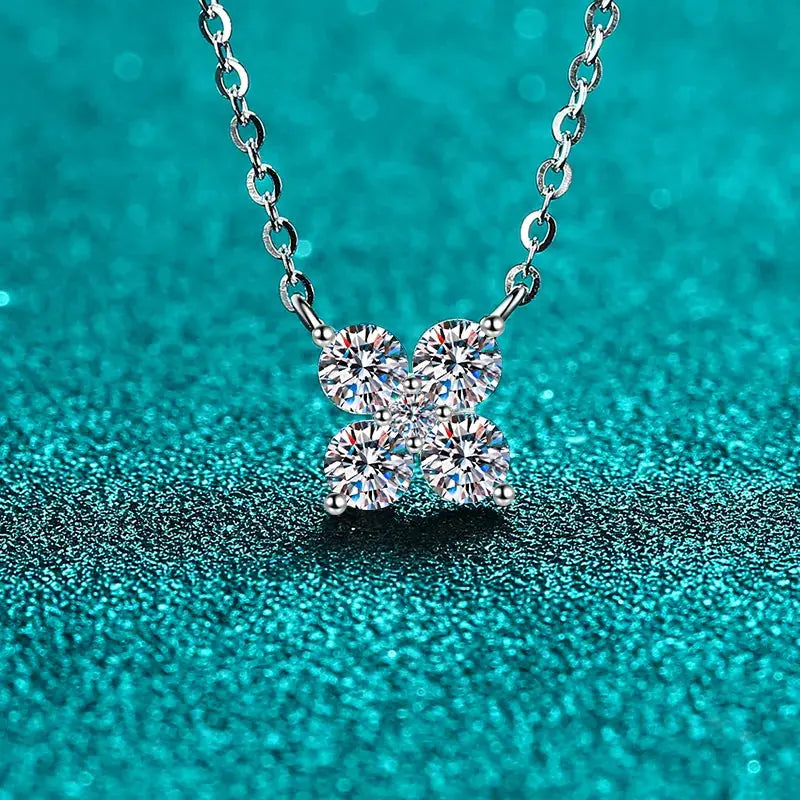 1.26 Carat Moissanite 925 Sterling Silver Geometric Shape Pendant Necklace Trendsi