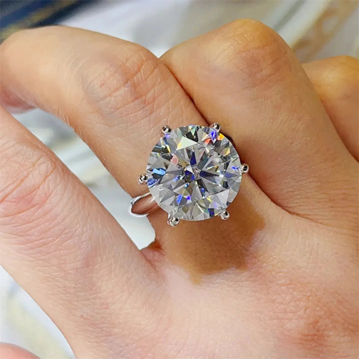 10 Carat Moissanite 925 Sterling Silver Ring Trendsi
