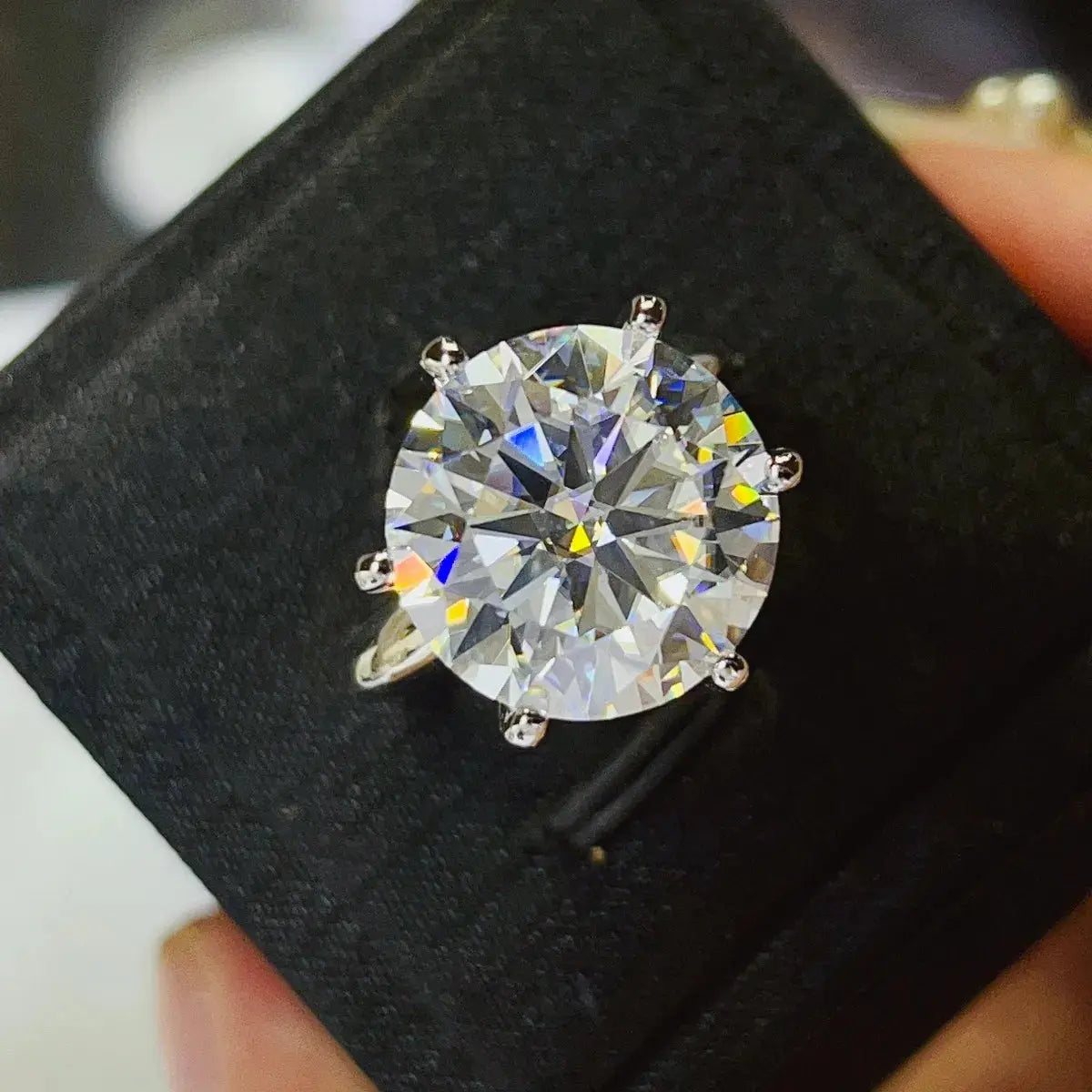 10 Carat Moissanite 925 Sterling Silver Ring Trendsi