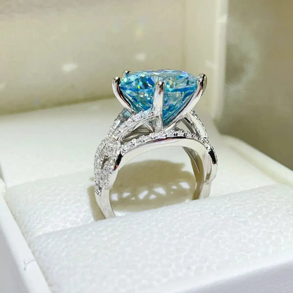 10 Carat Moissanite 925 Sterling Silver Ring Trendsi