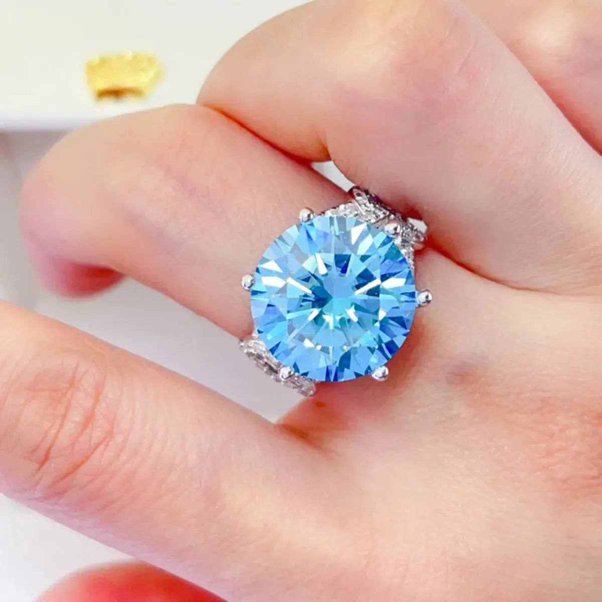 10 Carat Moissanite 925 Sterling Silver Ring Trendsi