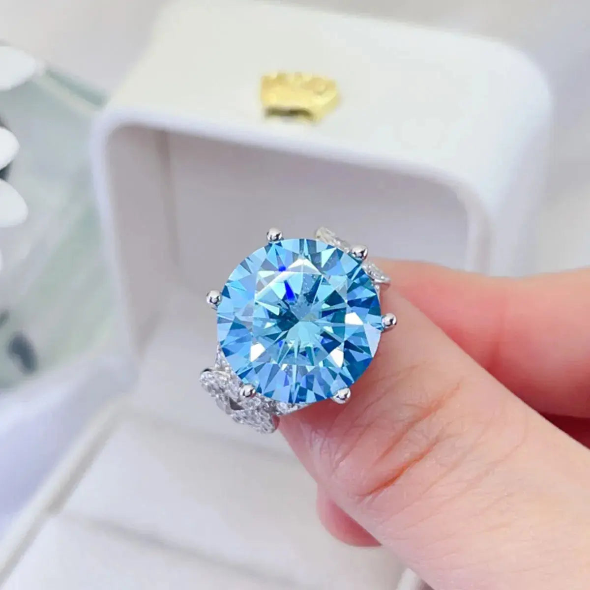 10 Carat Moissanite 925 Sterling Silver Ring Trendsi