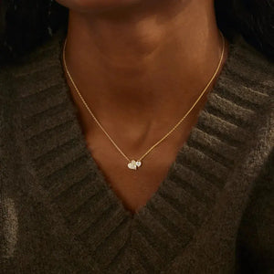 18K Gold-Plated 925 Sterling Silver Zircon Heart Necklace Trendsi