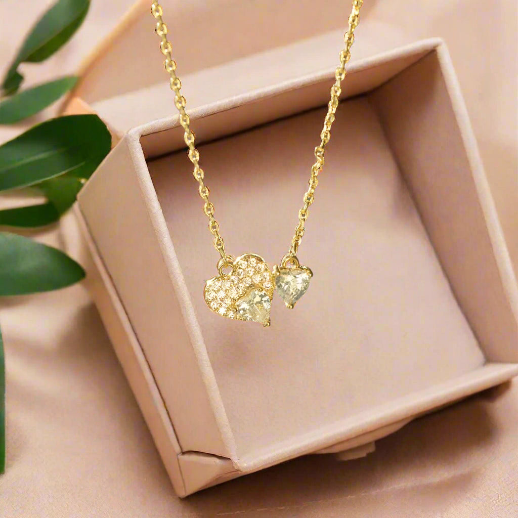 18K Gold-Plated 925 Sterling Silver Zircon Heart Necklace Trendsi