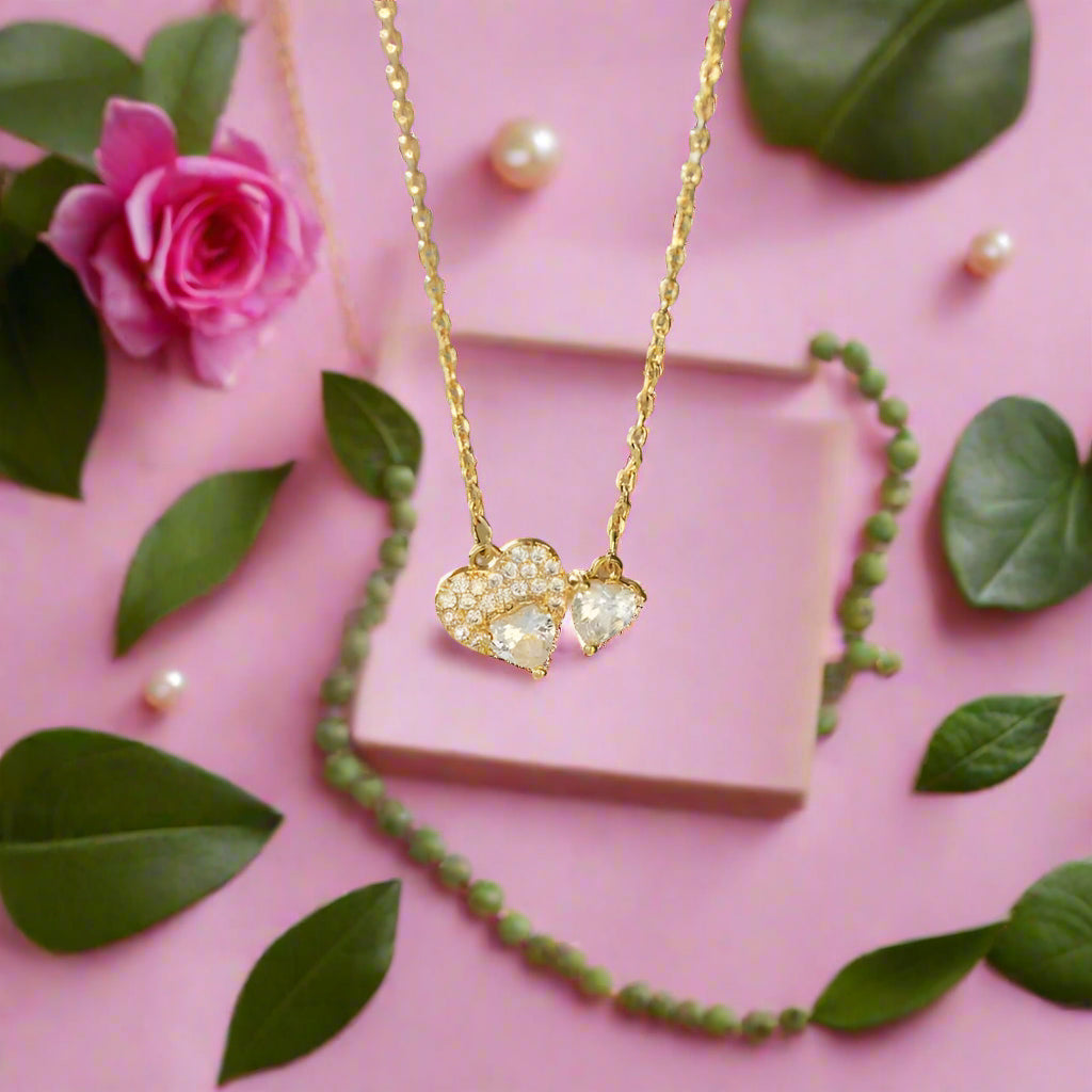 18K Gold-Plated 925 Sterling Silver Zircon Heart Necklace Trendsi