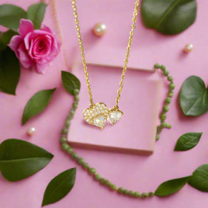 18K Gold-Plated 925 Sterling Silver Zircon Heart Necklace Trendsi
