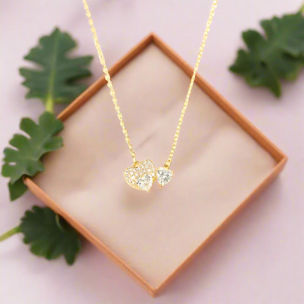 18K Gold-Plated 925 Sterling Silver Zircon Heart Necklace Trendsi