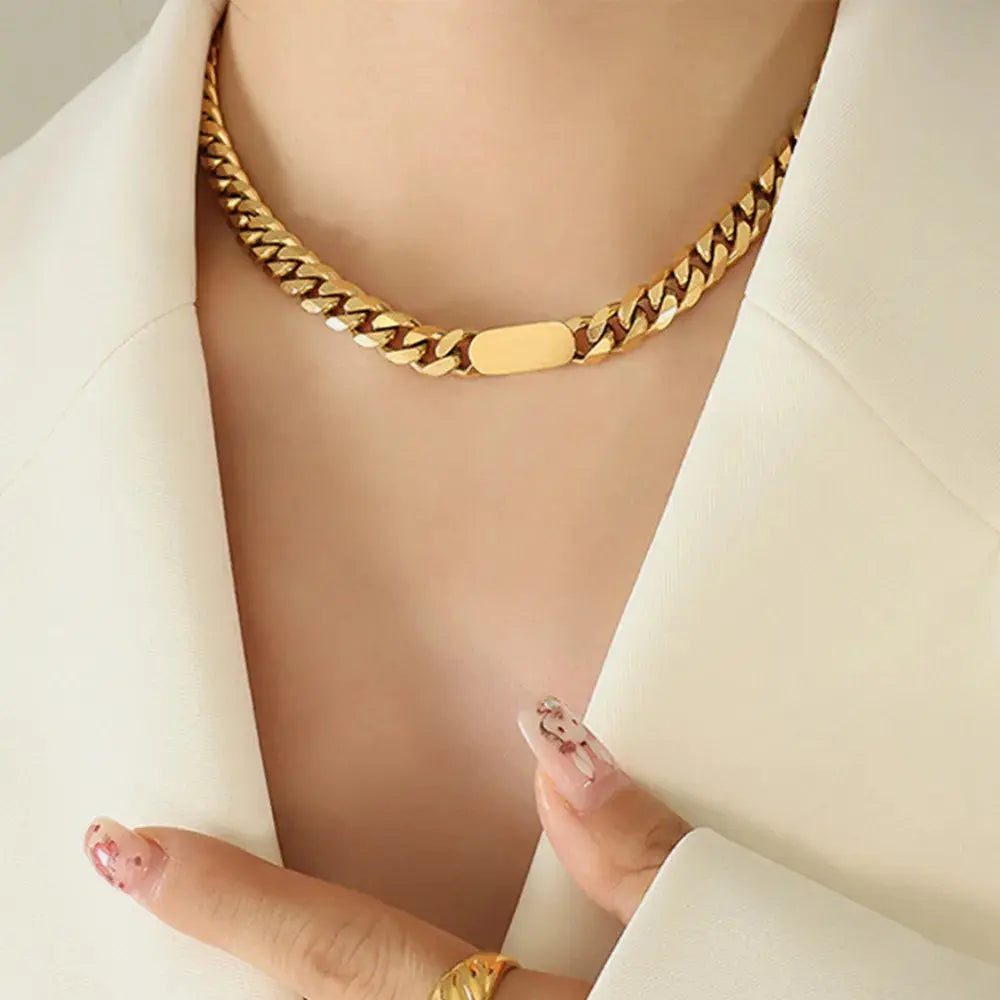 18K Gold-Plated Chain Necklace Trendsi