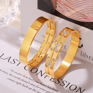 18K Gold-Plated Czech Diamond Bracelet Trendsi
