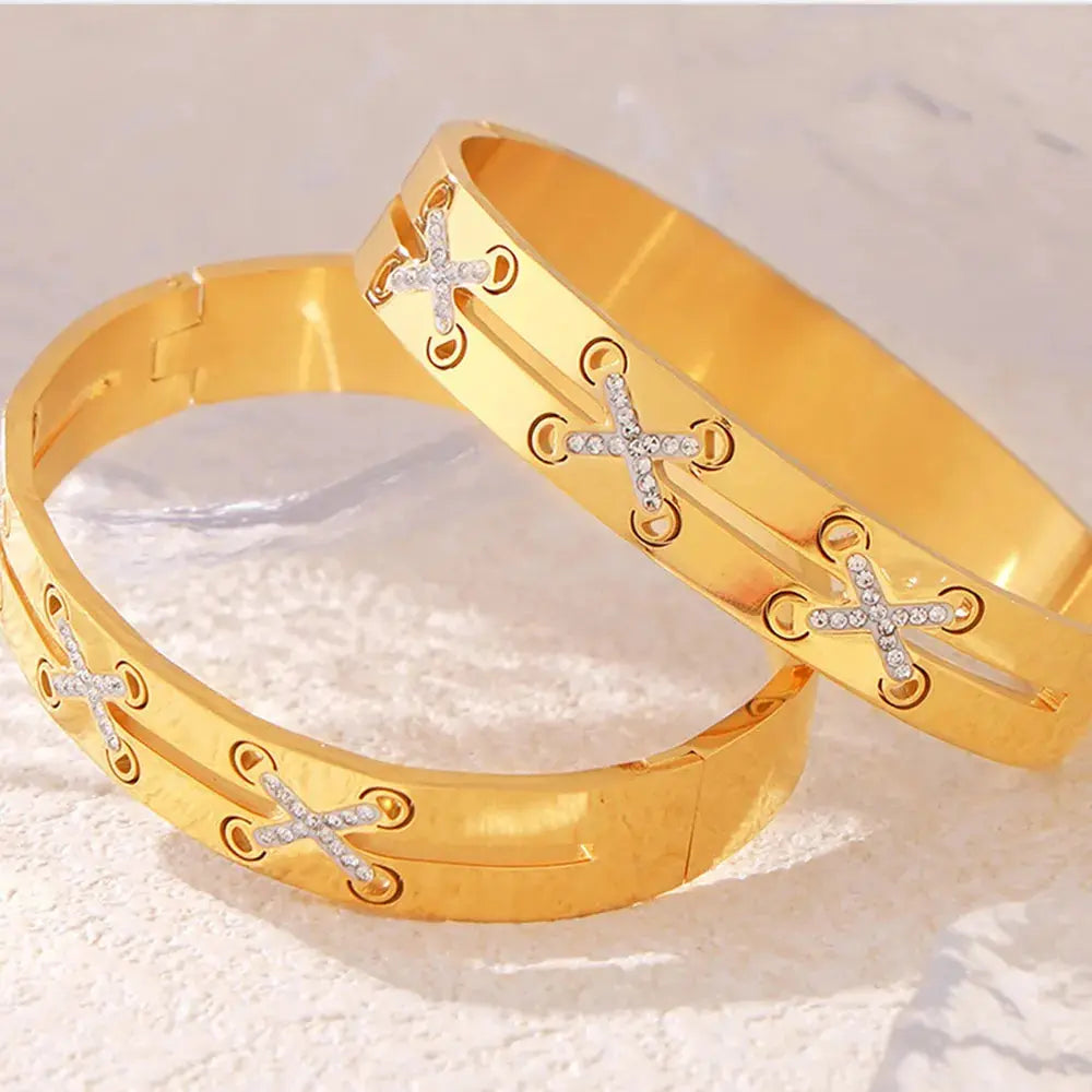 18K Gold-Plated Czech Diamond Bracelet Trendsi