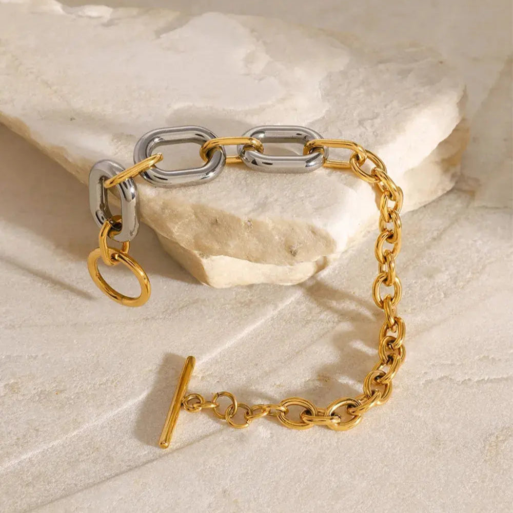 18K Gold-Plated Stainless Steel Chain Bracelet Trendsi