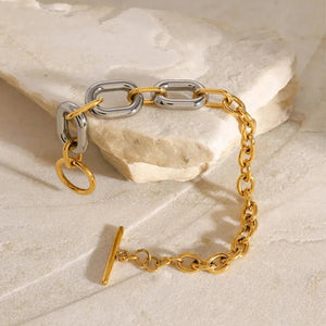 18K Gold-Plated Stainless Steel Chain Bracelet Trendsi