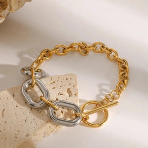 18K Gold-Plated Stainless Steel Chain Bracelet Trendsi