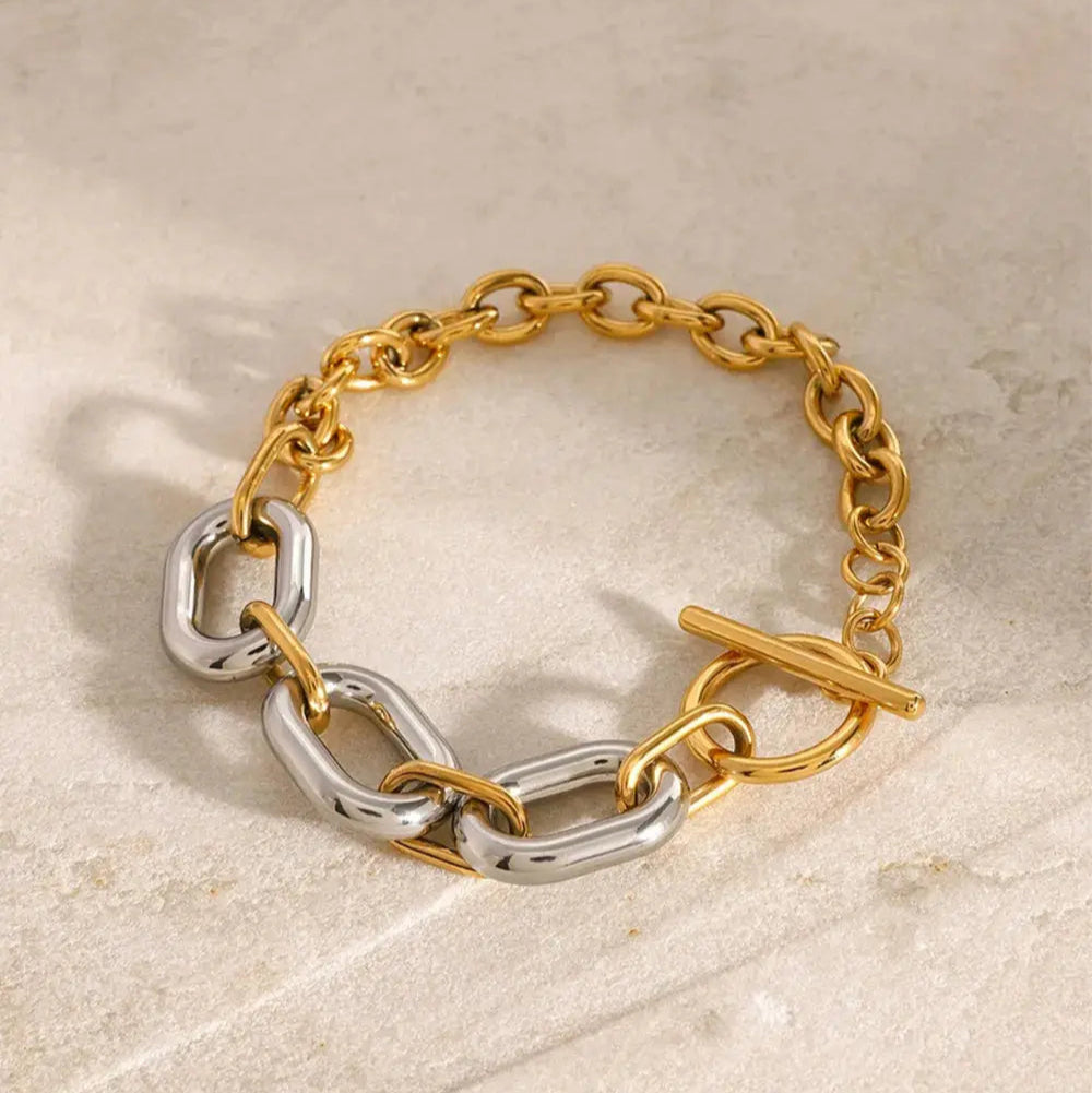 18K Gold-Plated Stainless Steel Chain Bracelet Trendsi