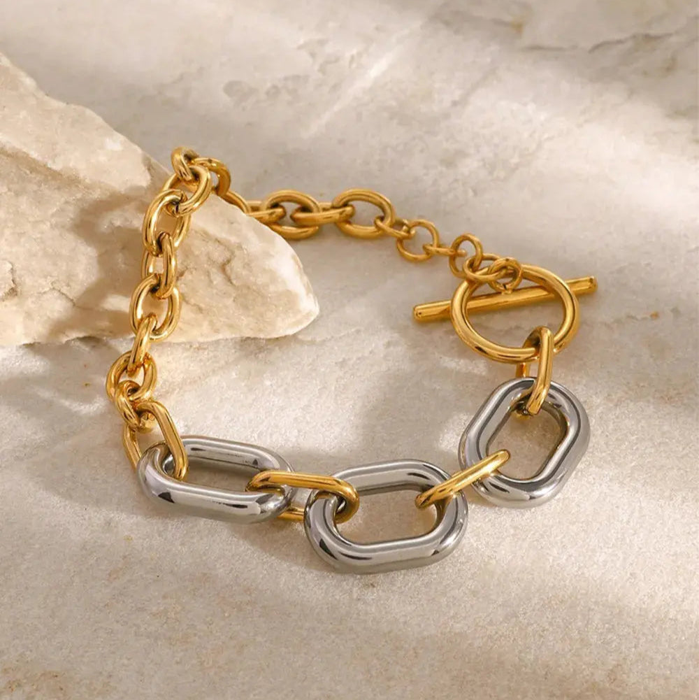 18K Gold-Plated Stainless Steel Chain Bracelet Trendsi