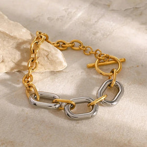 18K Gold-Plated Stainless Steel Chain Bracelet Trendsi