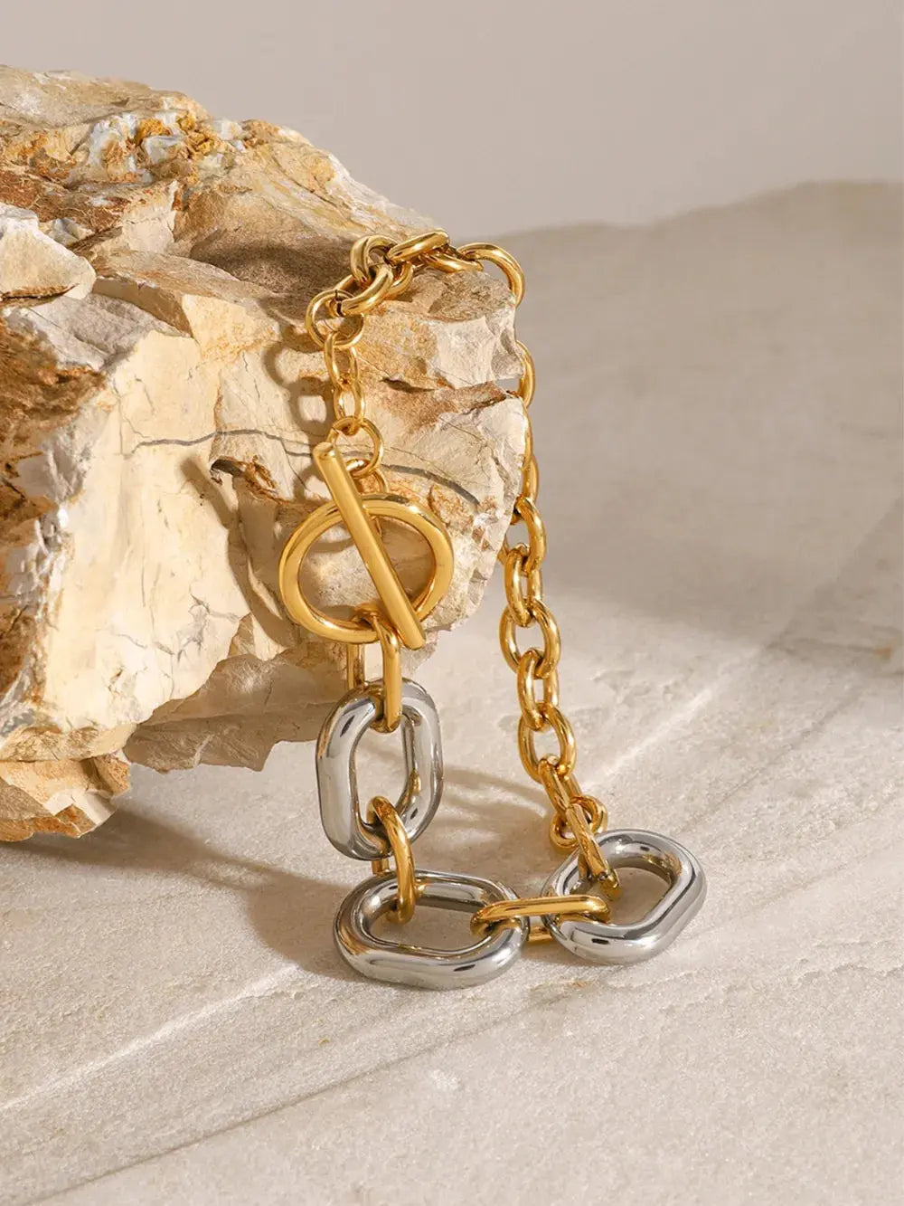 18K Gold-Plated Stainless Steel Chain Bracelet Trendsi