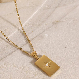 18K Gold-Plated Stainless Steel Double-Layered Necklace Trendsi