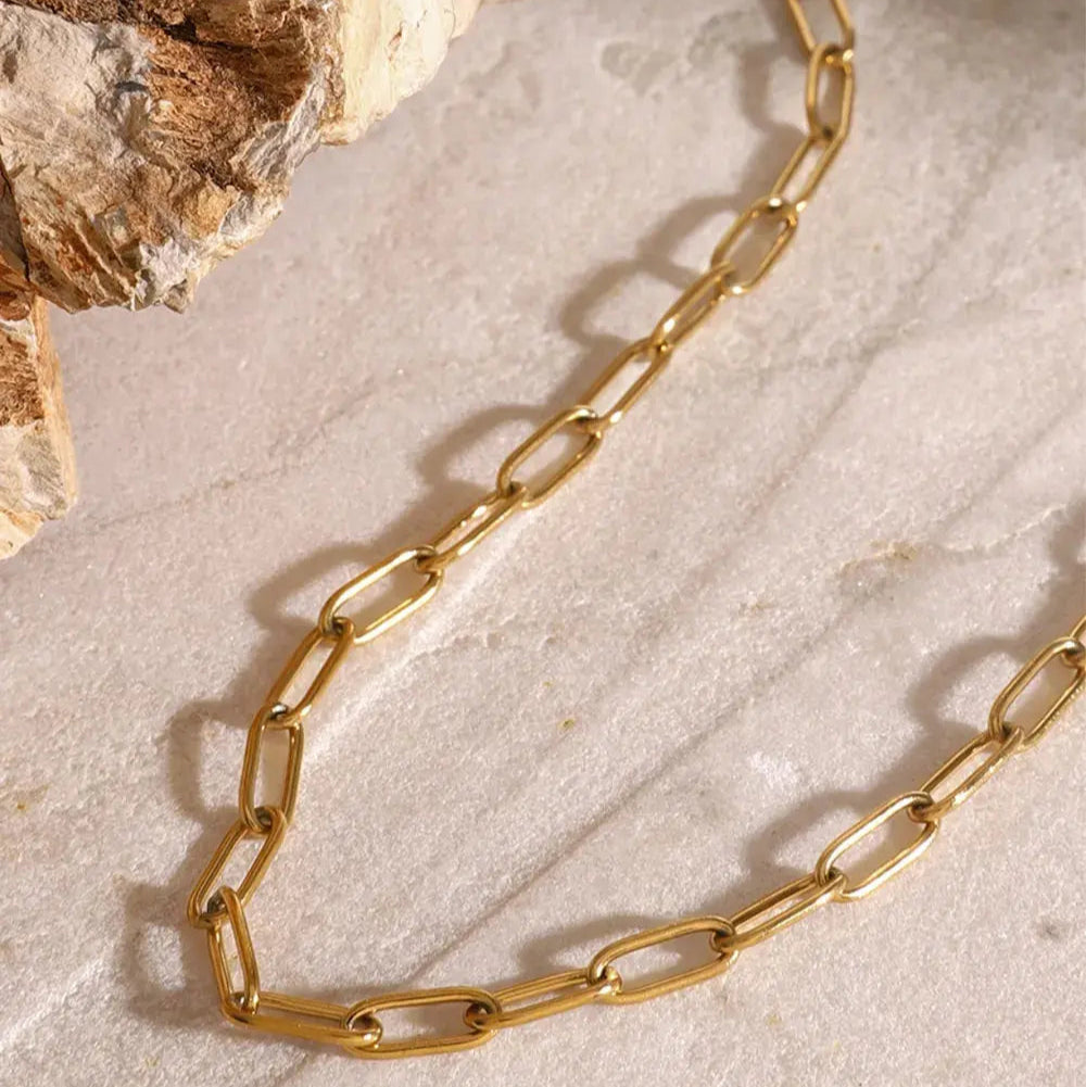 18K Gold-Plated Stainless Steel Double-Layered Necklace Trendsi