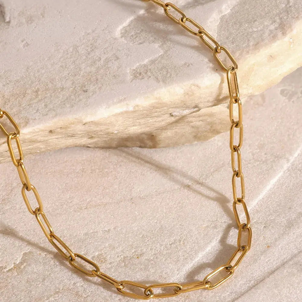 18K Gold-Plated Stainless Steel Double-Layered Necklace Trendsi