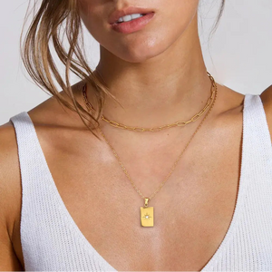 18K Gold-Plated Stainless Steel Double-Layered Necklace Trendsi