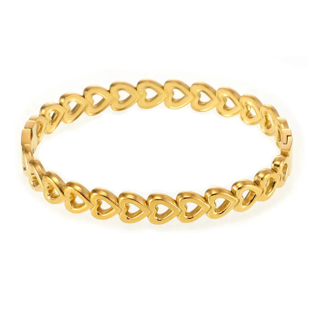 18K Gold-Plated Stainless Steel Heart Bracelet Trendsi