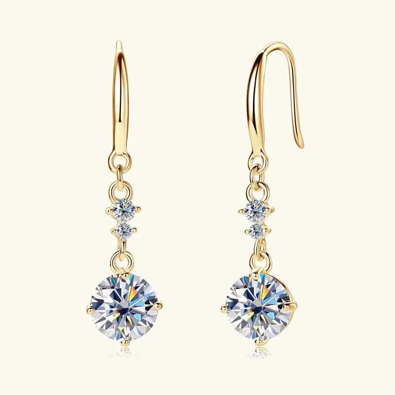 2 Carat Moissanite 925 Sterling Silver Earrings Trendsi