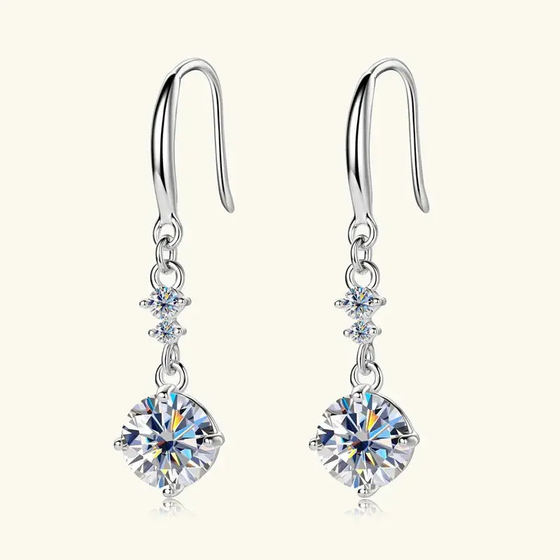 2 Carat Moissanite 925 Sterling Silver Earrings Trendsi