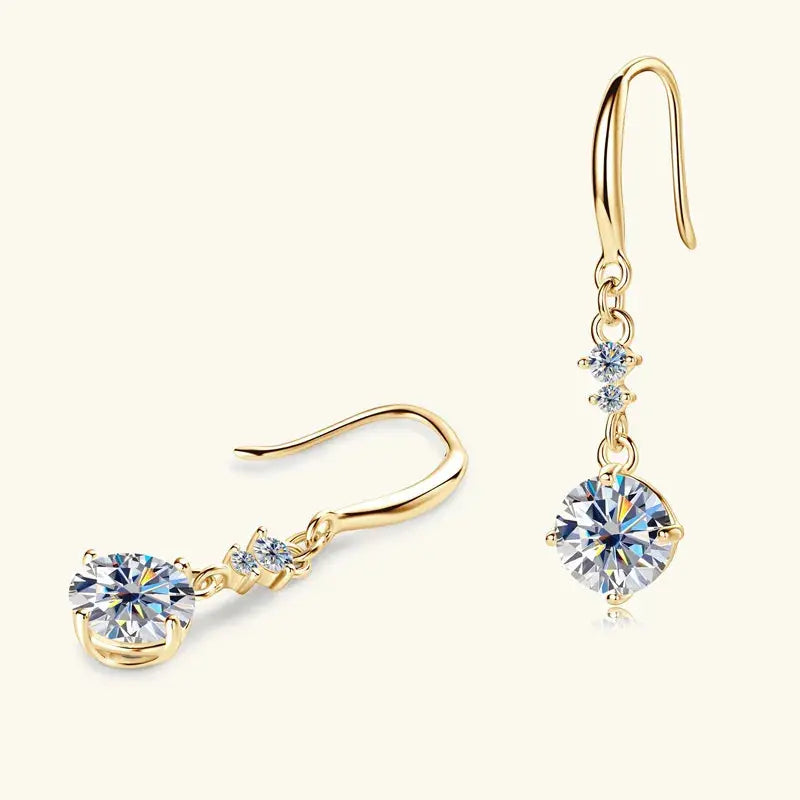 2 Carat Moissanite 925 Sterling Silver Earrings Trendsi