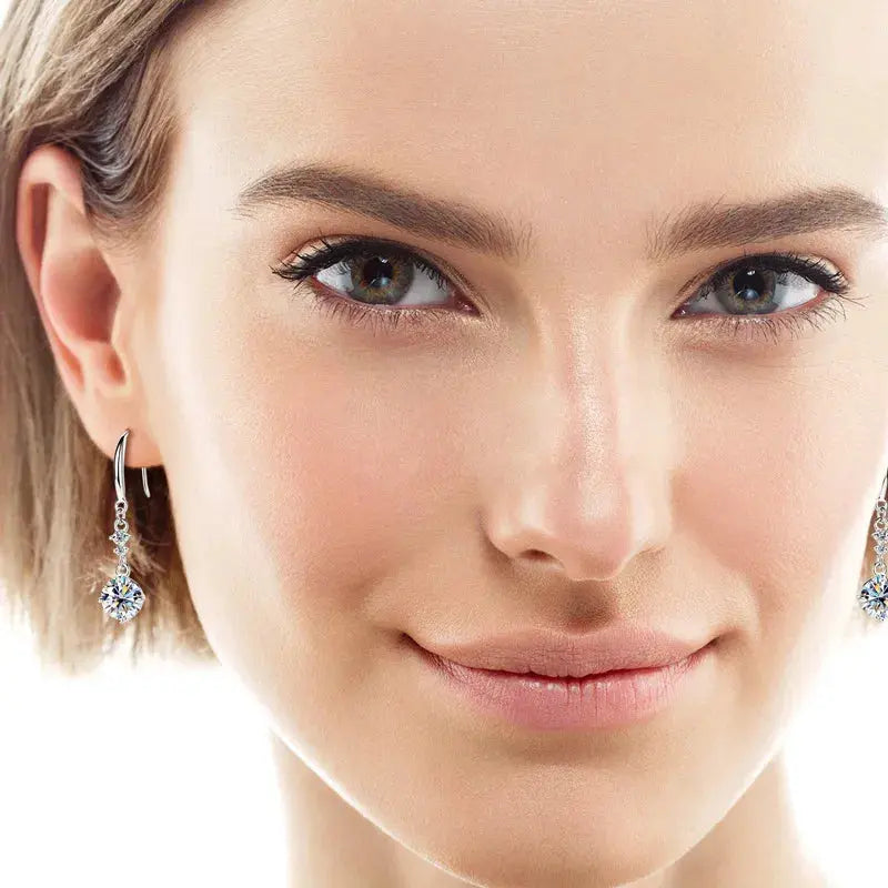 2 Carat Moissanite 925 Sterling Silver Earrings Trendsi
